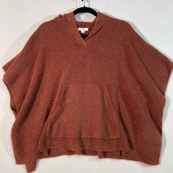 LOFT Sweaters - Loft Sweater Sz XS/S Burnt Orange Oversized Hooded Boxy‎ Poncho/Sweater Vest